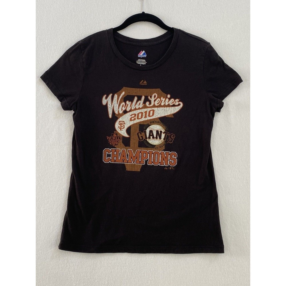 San Francisco SF Giants 2010 World Series Champions MLB Women's T-Shirt Size L